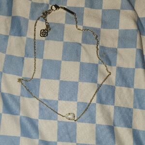 Kendra Scott Gold Necklace with Iridescent Heart Pendant